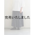 画像: DUI JUJUDHAU(デュイ ズーズーダウ)GATHER SKIRT BLACK CHECK(COTTON LINEN)