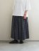 画像1: DUI JUJUDHAU(デュイ ズーズーダウ)GATHER SKIRT BLACK CHECK(COTTON LINEN)