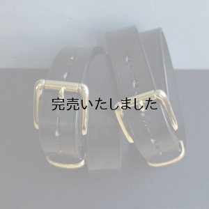 画像1: HERALDIC BELTS-BRIDLE LEATHER 5/4inch BELT-ブライドルレザーベルト(太幅)ブラック