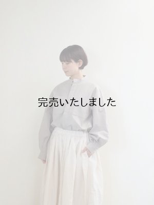 画像1: HONNETE(オネット) OVERSIZED TUCK SLEEVE SHIRTS HIGHCOUNT CRUSHED COTTON-グレージュ