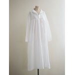 画像: HONNETE(オネット) Gathered Long Shirt High Count Crushed Cotton White