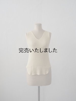 画像1: JöICEADDED（ジョイスアディッド） Picot hem Tank Top-コットンカシミヤタンクトップ-イエロー