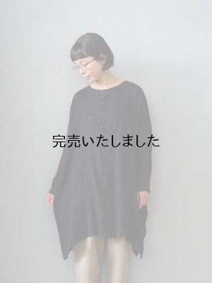 画像1: jujudhau(ズーズーダウ) RECTANGLE TUNIC-レクタングルチュニック- LINEN WOOL H.B.