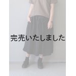 画像: jujudhau(ズーズーダウ) KINCHAKU SKIRT-キンチャクスカート-リネンヘリンボーン ブラック