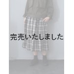 画像: jujudhau(ズーズーダウ) KINCHAKU SKIRT-キンチャクスカート- リネン タータン