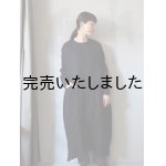 画像: jujudhau(ズーズーダウ) BOX LONG DRESS-ボックスロングドレス- リネンヘリンボンブラック