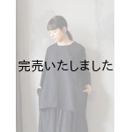 画像: jujudhau(ズーズーダウ) SMALL NECK SHIRTS-スモールネックシャツ- リネンコットンブラック