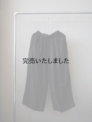 画像1: jujudhau(ズーズーダウ) WIDE PANTS-ワイドパンツ- リネンヘリンボーン ブラック
