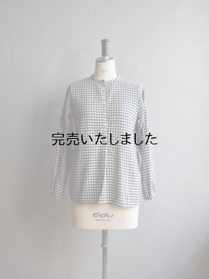 画像1: jujudhau(ズーズーダウ) 12BUTTON-12ボタン-NAVY GINGHAM