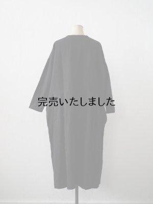 jujudhau(ズーズーダウ) BUTTON DRESS-ボタンドレス-ウールリネンブラック - and ordinary.