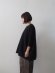 画像2: jujudhau(ズーズーダウ) SMALL NECK SHIRTS-スモールネックシャツ-リネンコットンブラック