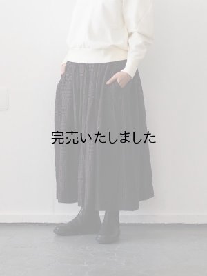 画像1:  jujudhau(ズーズーダウ) GATHER SKIRT-ギャザースカート- グレーチェック