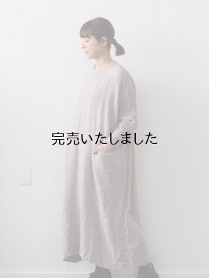 画像1: jujudhau(ズーズーダウ) BOX LONG DRESS-ボックスロングドレス-リネンナチュラル