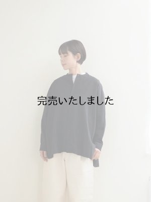 画像1: jujudhau(ズーズーダウ) STAND COLLAR SHIRTS-スタンドカラーシャツ-コットンブラック