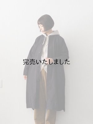 画像1: jujudhau(ズーズーダウ) FLY FRONT COAT-フライフロントコート-キャンバス ブラック