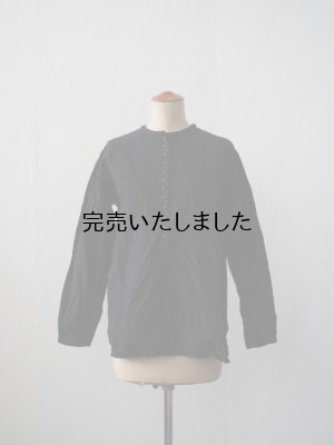画像1: jujudhau(ズーズーダウ) 12 BUTTON SHIRTS-１２ボタンシャツ- リネンコットンブラック
