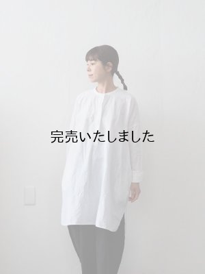 画像1: jujudhau(ズーズーダウ) P.O. HENRY TUNIC-プルオーバーヘンリーチュニック- リネンコットンホワイト