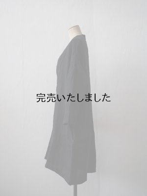 画像2: jujudhau(ズーズーダウ) V NECK COAT-Vネックコート- LINEN H.B.BLACK