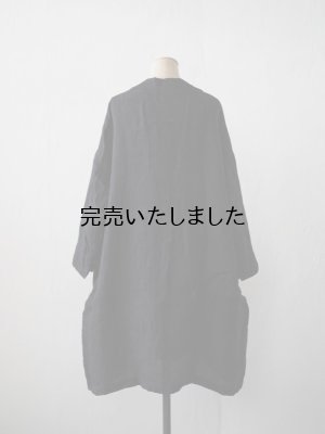 画像3: jujudhau(ズーズーダウ) V NECK COAT-Vネックコート- LINEN H.B.BLACK