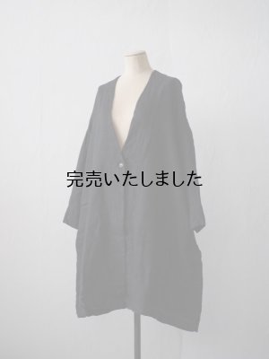 画像4: jujudhau(ズーズーダウ) V NECK COAT-Vネックコート- LINEN H.B.BLACK