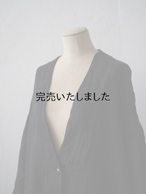画像5: jujudhau(ズーズーダウ) V NECK COAT-Vネックコート- LINEN H.B.BLACK