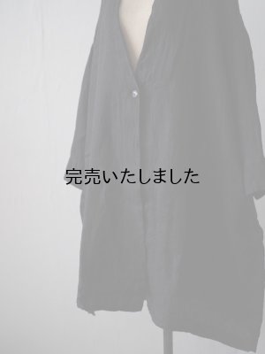 画像7: jujudhau(ズーズーダウ) V NECK COAT-Vネックコート- LINEN H.B.BLACK