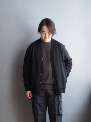 画像1: LAMOND(ラモンド) HEAVY JERSEY CARDIGAN ブラック