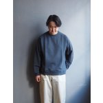 画像: Still By Hand(スティルバイハンド) ピマコットンサドルスリーブスウェット スレートブルー