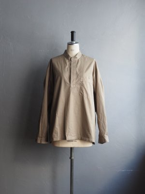 画像1: Still By Hand(スティルバイハンド) 製品染めスキッパーシャツ カーキベージュ