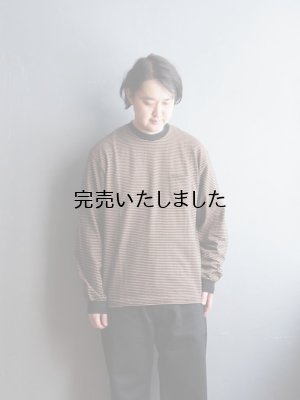 画像1: ENDS and MEANS(エンズアンドミーンズ) Horizontal Stripe L/S Tee ブラックストライプ