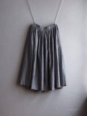 画像1: DUI JUJUDHAU(デュイ ズーズーダウ)GATHER SKIRT GRAY CHECK(COTTON)