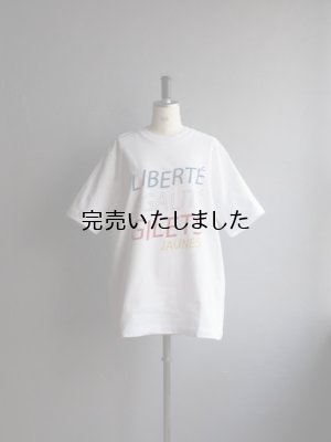 画像1: ATELIER AMELOT-アトリエアメロ LIBERTE EGALITE Tシャツ ホワイト