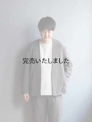 画像1: LA MOND(ラモンド) PREMIUM STRETCH CARDIGAN JACKET-ダークカーキ