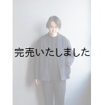 画像: LA MOND(ラモンド) NO-COLLAR SHARI JACKET-ダークネイビー