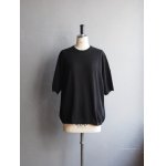 画像: Still By Hand(スティルバイハンド) リネンコットンニットTシャツ ブラック