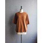 画像: Still By Hand(スティルバイハンド) リネンコットンニットTシャツ ブリック