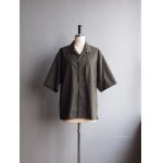 画像: Still By Hand(スティルバイハンド) ナイロンオープンカラーシャツ ダークオリーブ