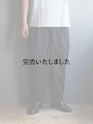 画像1: Still By Hand(スティルバイハンド) コットンナイロンミリタリートレーニングパンツ ネイビー