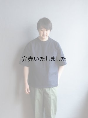 画像1: 【再入荷】Still By Hand(スティルバイハンド) スウェットライクTシャツ ネイビー