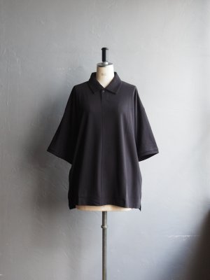 画像1: Still By Hand(スティルバイハンド) カットソーポロシャツ ブラック