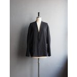 画像: LAMOND(ラモンド) NO-COLLAR SHARI JACKET-ブラック