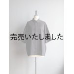 画像: Still By Hand(スティルバイハンド) コットンナイロン変形スリーブシャツ インクブラック