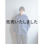 画像: 【再入荷】Still By Hand(スティルバイハンド) 製品染めオーバーサイズレギュラーカラーシャツ ディープブルー