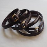 画像: HERALDIC BELTS-BRIDLE LEATHER 3/4 DUBLE DEE BELT-ブライドルレザーリングベルト ダークハバナ