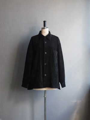 画像1: Still By Hand(スティルバイハンド) コーデュロイシャツブルゾン ブラック
