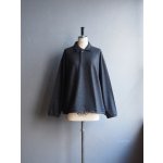 画像: Still By Hand(スティルバイハンド) ウールシルクスピンドルポロシャツ チャコール