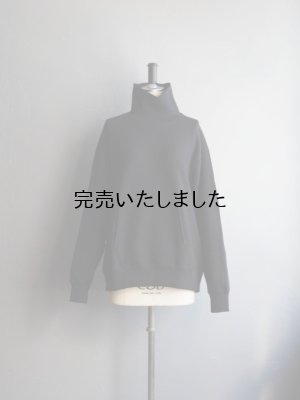 画像1: Still By Hand(スティルバイハンド) コットンハイネックスウェット ブラック