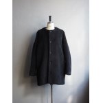 画像: HONNETE(オネット) Boa Oversized No Collar Jacket-ブラック