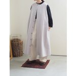 画像: pub(ピューブ) コットンリネンウェーブ ノースリーブワンピース ライトグレー