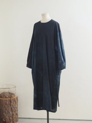 画像1: pub(ピューブ) オーガニックコットンぼかし染ワンピース ブラックグレー